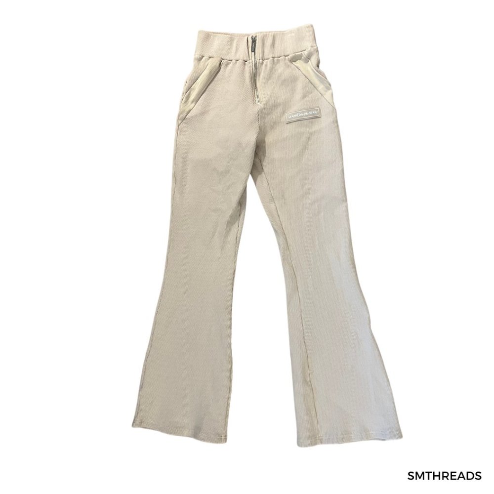 Maniere De Voir Ribbed Wide Leg Trousers